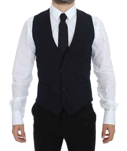 Dolce &amp; Gabbana – Weste aus blauer Wolle für formelle Anlässe