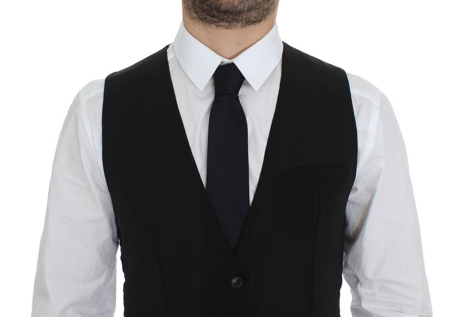 Dolce &amp; Gabbana – Schwarze Weste aus Wolle für formelle Anlässe