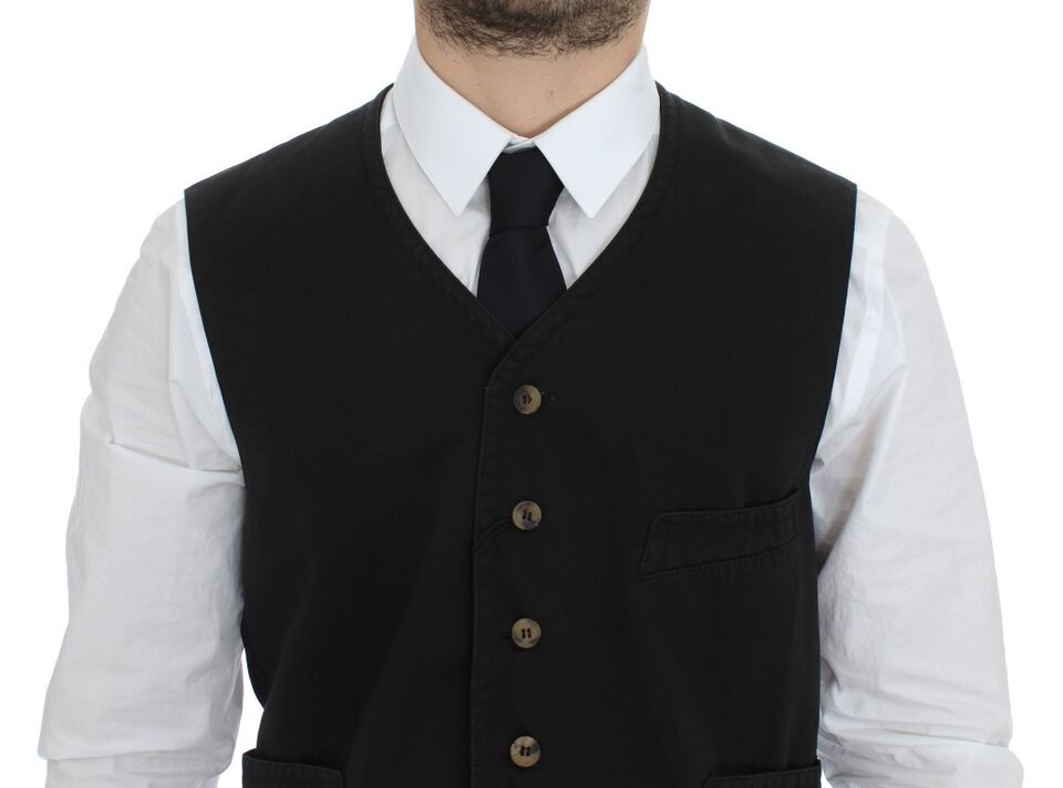 Dolce &amp; Gabbana – Schwarze Weste aus Baumwollmischung