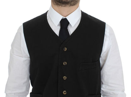 Dolce &amp; Gabbana – Schwarze Weste aus Baumwollmischung