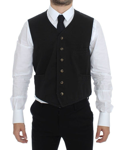 Dolce &amp; Gabbana – Schwarze Weste aus Baumwollmischung