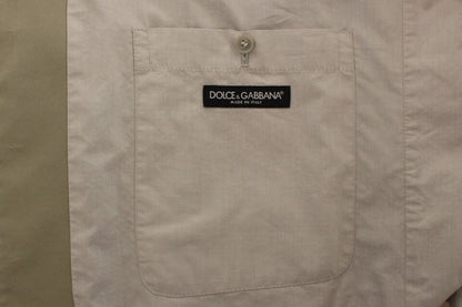 Dolce &amp; Gabbana Beigefarbener Blazer aus Baumwoll-Seidenmischung