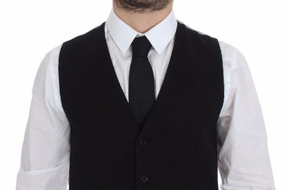 Dolce &amp; Gabbana – Schwarze Anzugweste aus Baumwolle mit Blazer