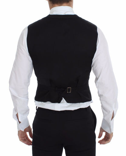 Dolce &amp; Gabbana – Schwarzer Blazer aus Leinen und Baumwolle