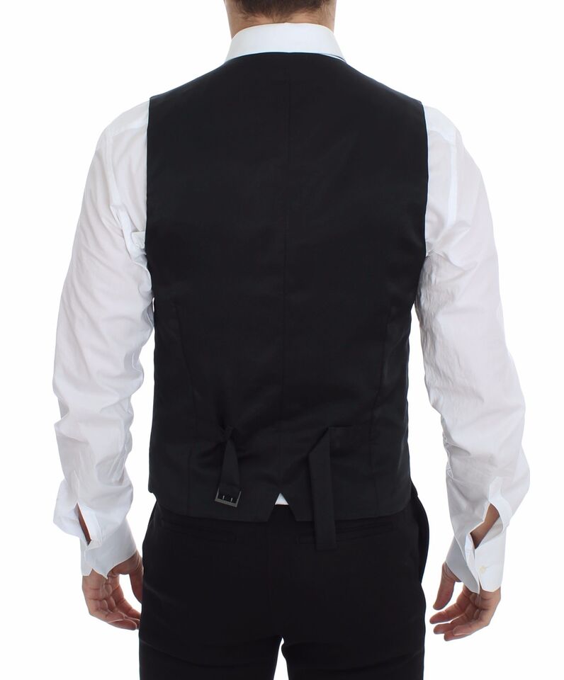 Dolce &amp; Gabbana Grauer Wollstretch-Kleiderwesten-Jackenblazer