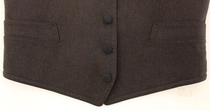 Dolce &amp; Gabbana – Weste aus brauner Baumwollmischung