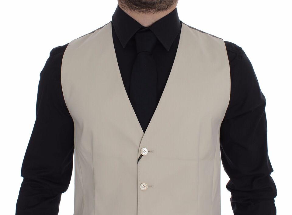 Dolce &amp; Gabbana Beige Baumwoll-Stretch-Westenblazer