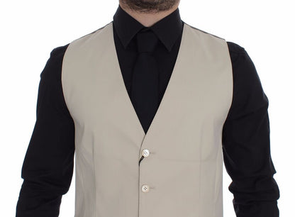 Dolce &amp; Gabbana Beige Baumwoll-Stretch-Westenblazer