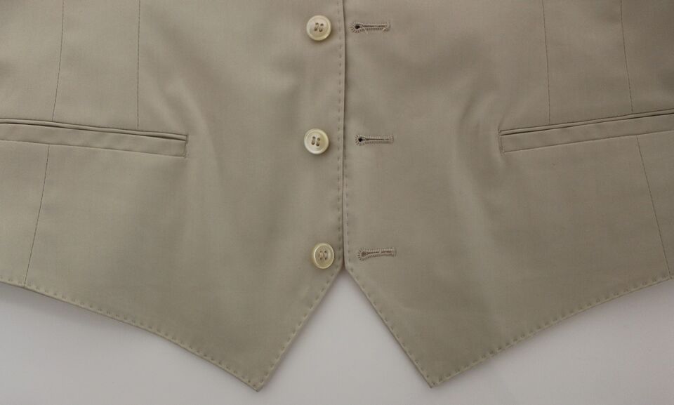 Dolce &amp; Gabbana Beige Baumwoll-Stretch-Westenblazer