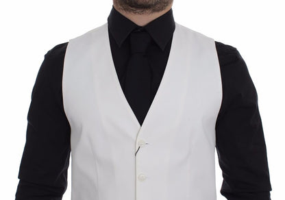 Dolce &amp; Gabbana – Blazer aus weißer Baumwoll-Seidenmischung