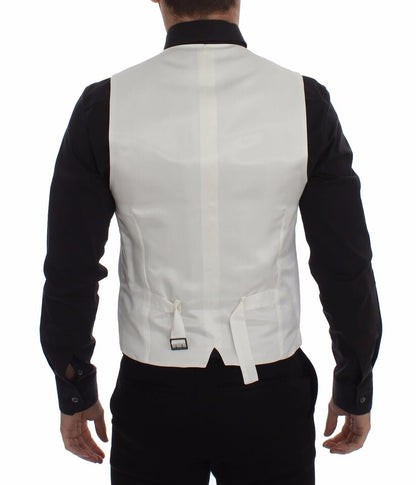Dolce &amp; Gabbana – Blazer aus weißer Baumwoll-Seidenmischung