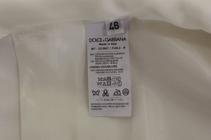 Dolce &amp; Gabbana – Blazer aus weißer Baumwoll-Seidenmischung