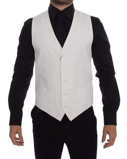 Dolce &amp; Gabbana – Blazer aus weißer Baumwoll-Seidenmischung