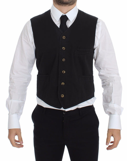 Dolce &amp; Gabbana – Schwarzer Blazer aus Baumwollviskose