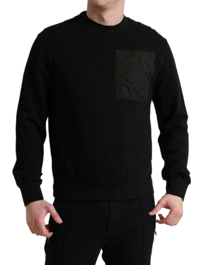 Dolce &amp; Gabbana – Schwarzer Pullover mit Rundhalsausschnitt aus Baumwolle für Herren