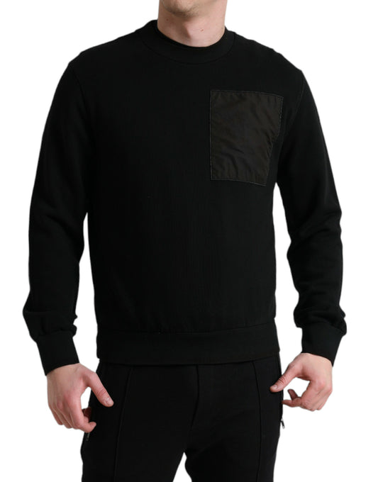 Dolce &amp; Gabbana – Schwarzer Pullover mit Rundhalsausschnitt aus Baumwolle für Herren