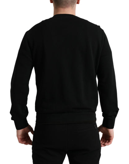 Dolce &amp; Gabbana – Schwarzer Pullover mit Rundhalsausschnitt aus Baumwolle für Herren