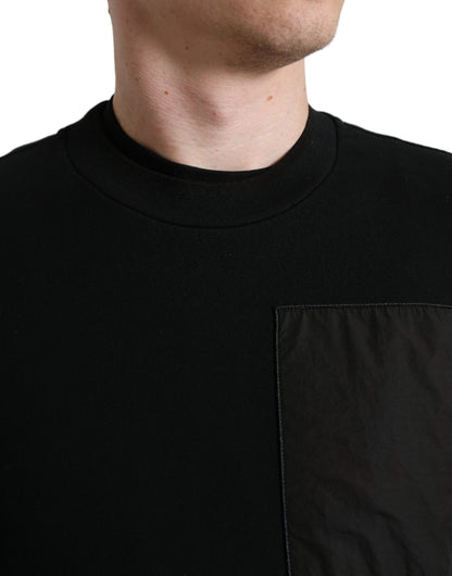 Dolce &amp; Gabbana – Schwarzer Pullover mit Rundhalsausschnitt aus Baumwolle für Herren