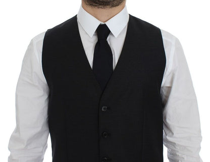 Dolce &amp; Gabbana Graue Woll-Seiden-Kleidweste Weste