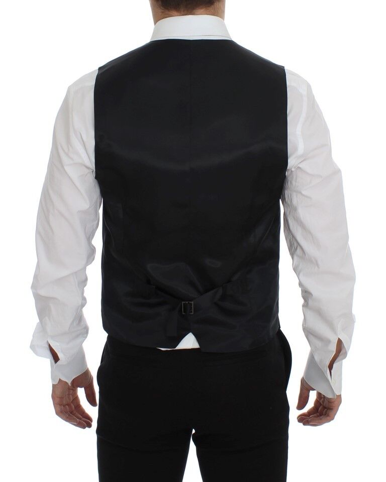 Dolce &amp; Gabbana Graue Woll-Seiden-Kleidweste Weste
