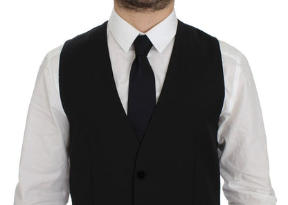 Dolce &amp; Gabbana Schwarze Weste aus Wolle für formelle Anlässe
