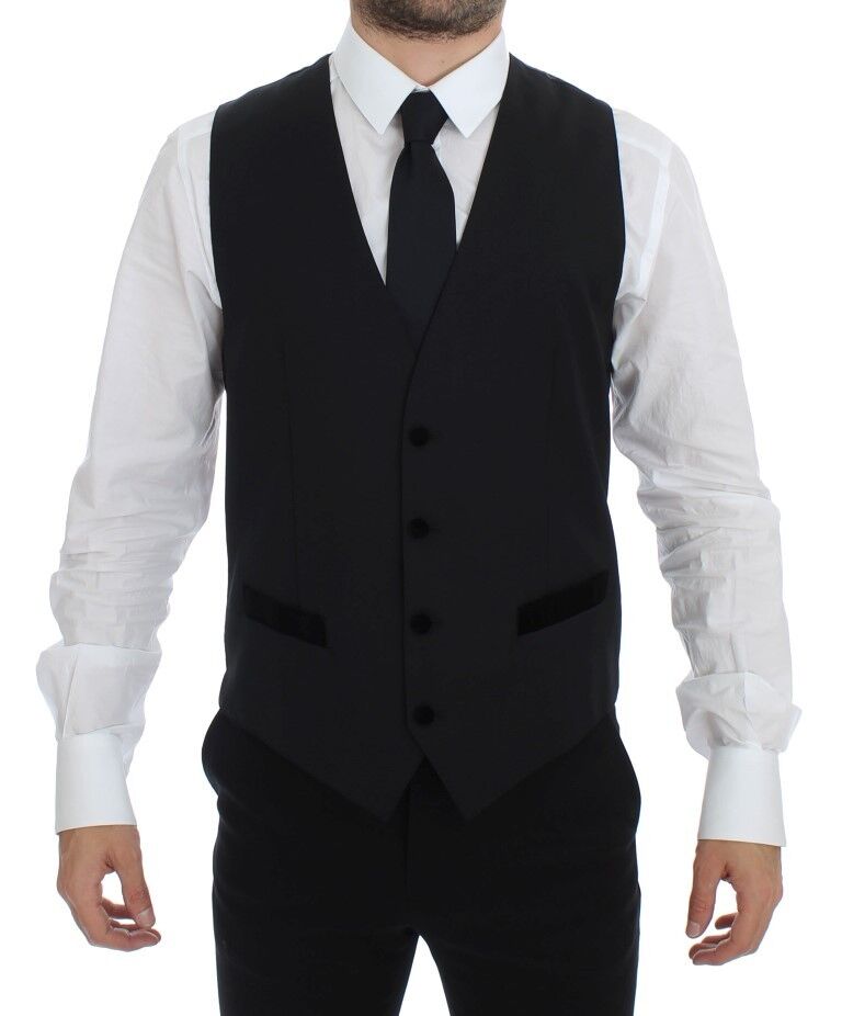 Dolce &amp; Gabbana Schwarze Weste aus Wolle für formelle Anlässe