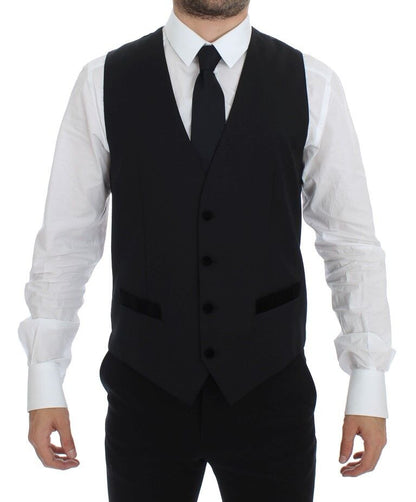 Dolce &amp; Gabbana Schwarze Weste aus Wolle für formelle Anlässe