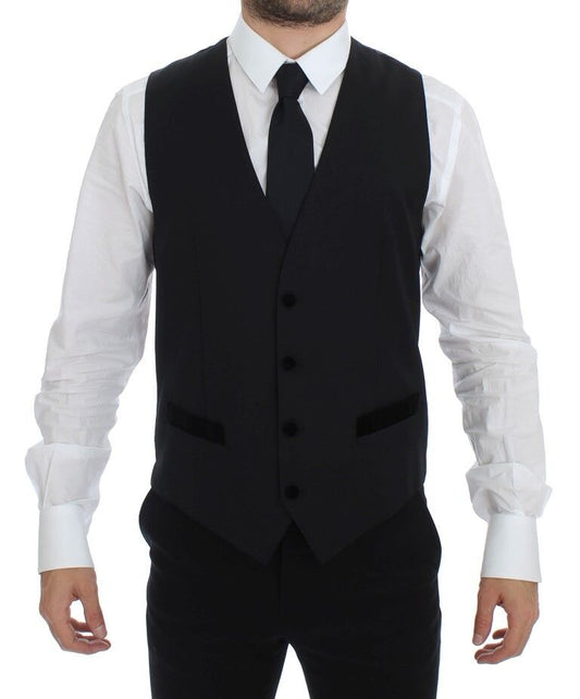 Dolce &amp; Gabbana Schwarze Weste aus Wolle für formelle Anlässe