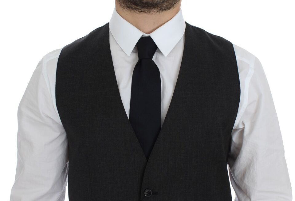 Dolce &amp; Gabbana Graue Weste aus Wolle für formelle Anlässe