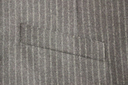 Dolce &amp; Gabbana Grau gestreifte einreihige Strickjacke aus Wolle