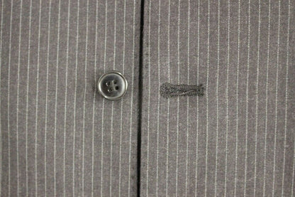 Dolce &amp; Gabbana Grau gestreifte einreihige Strickjacke aus Wolle