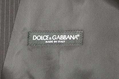 Dolce &amp; Gabbana – Schwarz gestreifte einreihige Strickjacke aus Wolle