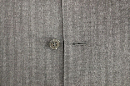 Dolce &amp; Gabbana Grau gestreifte einreihige Strickjacke aus Wolle