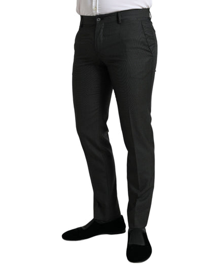Dolce &amp; Gabbana Dark Gray Stretch Slim Formal Pants