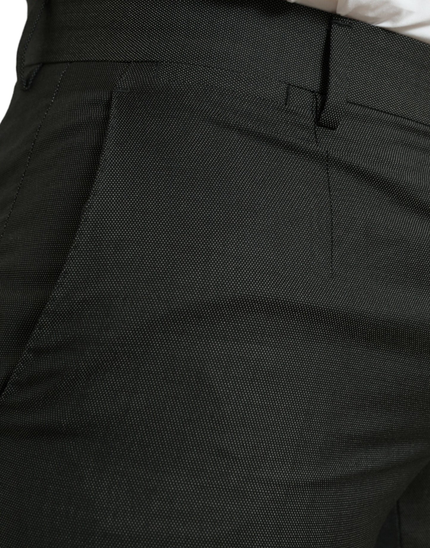 Dolce &amp; Gabbana Dark Gray Stretch Slim Formal Pants