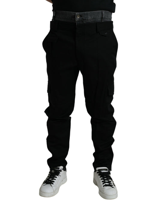 Dolce &amp; Gabbana – Schmale Jeans aus Baumwolldenim in Schwarz und Grau