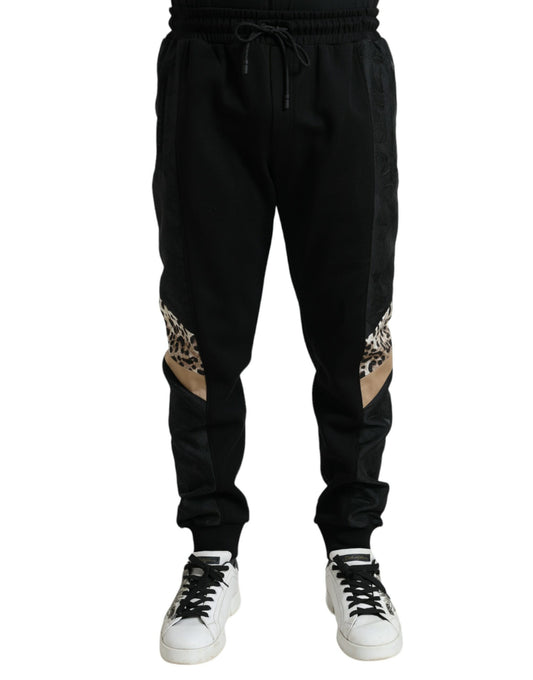 Dolce &amp; Gabbana – Schwarze, schmale Jogginghose aus Stretch-Baumwolle