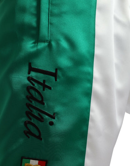 Dolce &amp; Gabbana – Schmale Jogginghose mit mehrfarbigem italienischen Patch