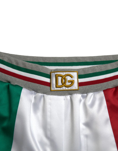 Dolce &amp; Gabbana – Schmale Jogginghose mit mehrfarbigem italienischen Patch
