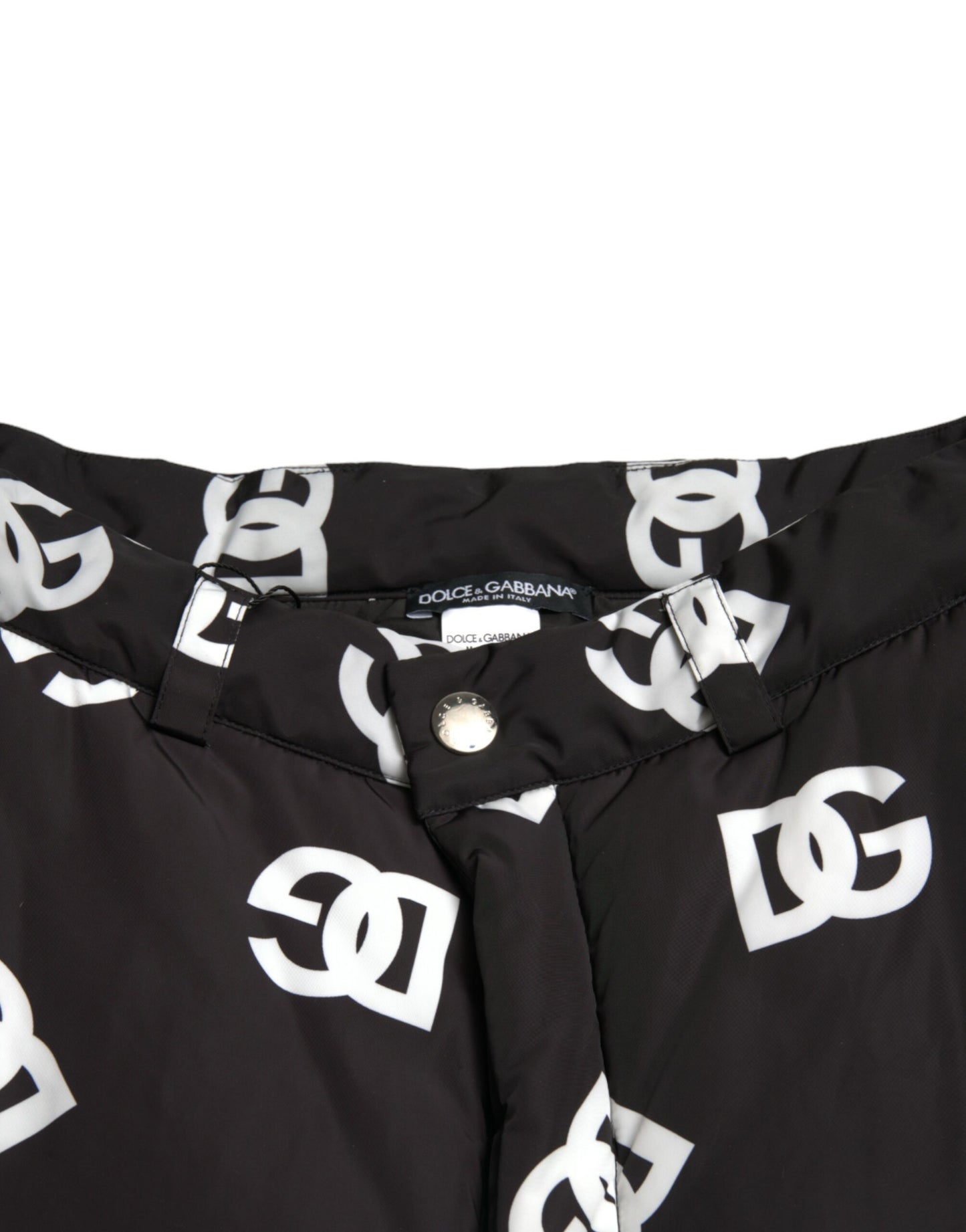 Dolce &amp; Gabbana – Schwarze Hose mit weitem Bein und Logo-DG-Print