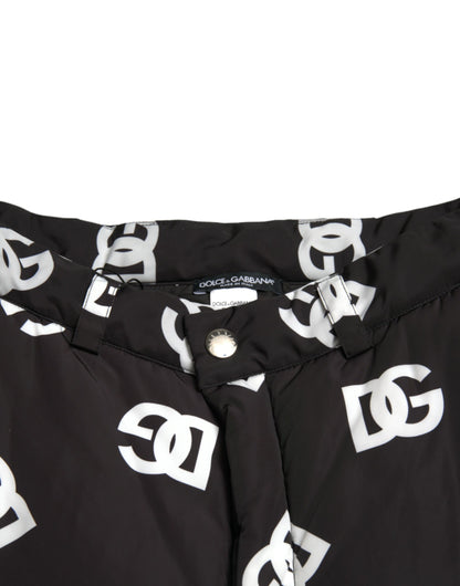 Dolce &amp; Gabbana – Schwarze Hose mit weitem Bein und Logo-DG-Print