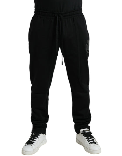 Dolce &amp; Gabbana – Schwarze Jogginghose aus Baumwolle mit Logo für Herren