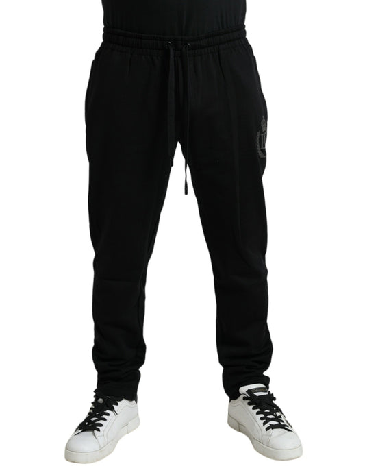 Dolce &amp; Gabbana – Schwarze Jogginghose aus Baumwolle mit Logo für Herren