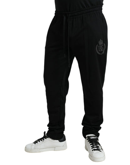 Dolce &amp; Gabbana – Schwarze Jogginghose aus Baumwolle mit Logo für Herren