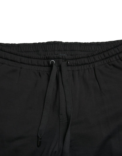 Dolce &amp; Gabbana – Schwarze Jogginghose aus Baumwolle mit Logo für Herren