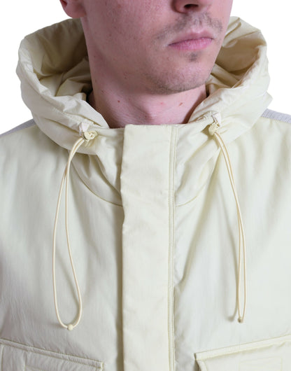 Dolce &amp; Gabbana Yellow Nylon Hooded Sportswear Vest Jacket