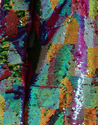 Dolce &amp; Gabbana – Mehrfarbige Manteljacke aus Polyester mit Pailletten