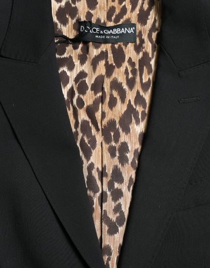Dolce &amp; Gabbana – Einreihiger Blazer aus schwarzer Wolle