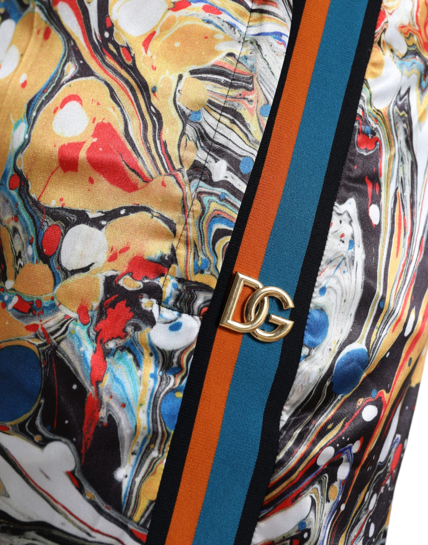 Dolce &amp; Gabbana Satinhose mit mehrfarbigem Marmor-Print