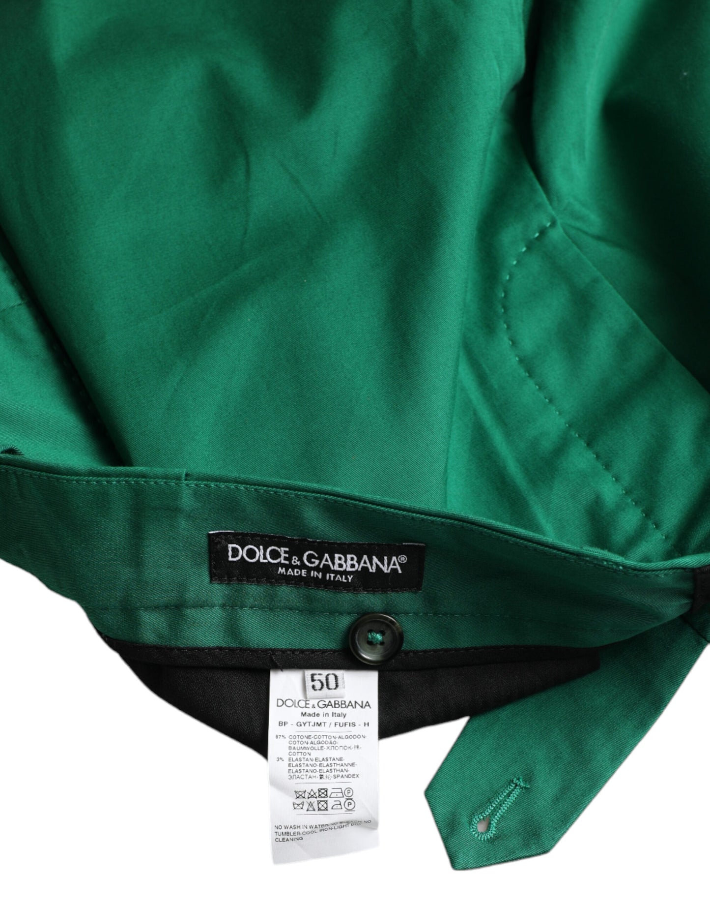 Dolce &amp; Gabbana Dunkelgrüne Herren-Bermudashorts aus Baumwollstretch